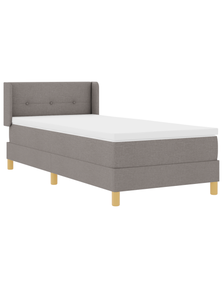Letto con rete a molle e materasso Tortora 100x200 cm Tessuto
