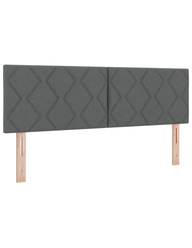 Letto a molle con testiera Grigio scuro 190 x 140 cm Poliestere