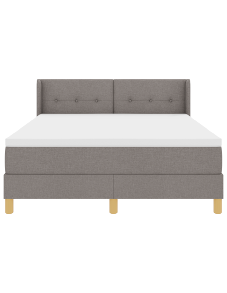 Letto con Box Spring e Materasso Tortora 140x190 cm Tessuto