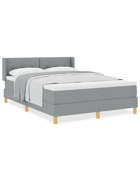 Letto con Box Spring e Materasso Grigio Chiaro 140x200 cm Tessuto