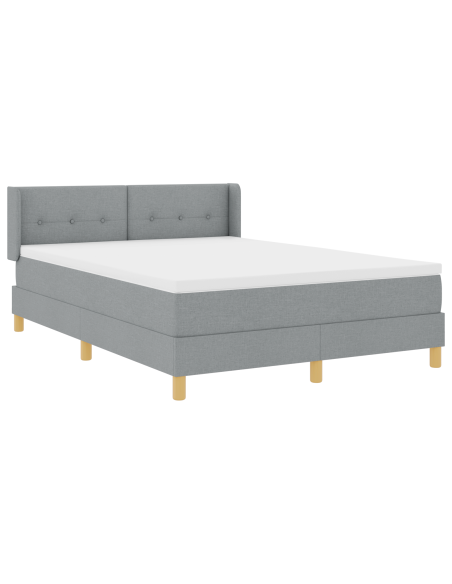 Letto con Box Spring e Materasso Grigio Chiaro 140x200 cm Tessuto