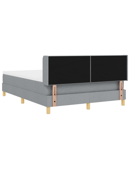Letto con Box Spring e Materasso Grigio Chiaro 140x200 cm Tessuto