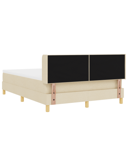 Letto Box Spring con Materasso Panna 140x200 cm Tessuto