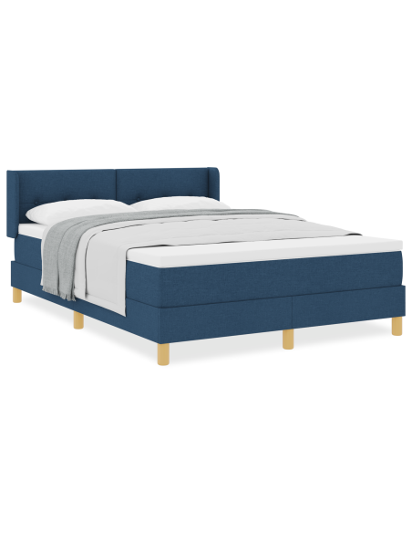 Letto con Box Spring e Materasso Blu 140x200 cm Tessuto