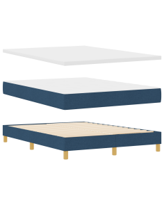 Letto a molle con materasso Blu 200 x 140 cm Poliestere 2