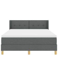 Letto a molle con testiera Grigio scuro 200 x 160 cm Poliestere