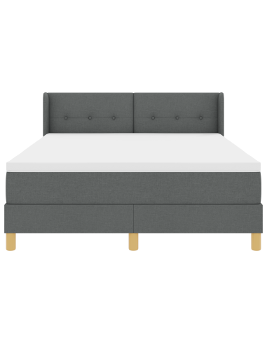 Letto a molle con testiera Grigio scuro 200 x 160 cm Poliestere
