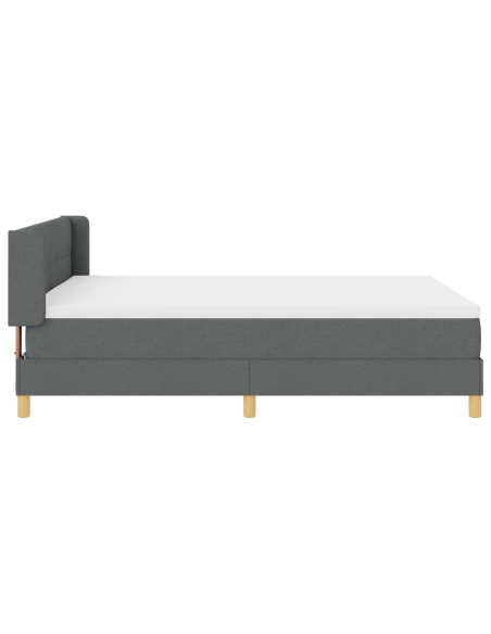 Letto a Box Spring con Materasso Grigio Scuro 160x200 cm in Tessuto