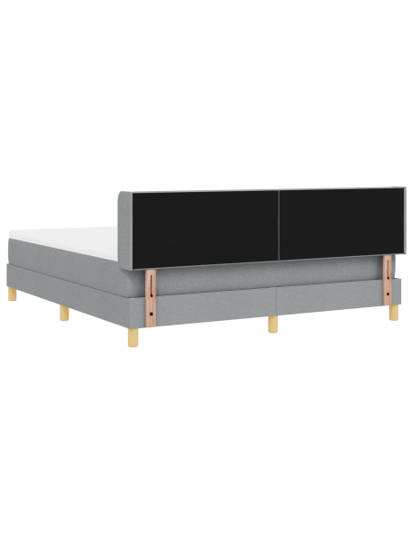 Letto con Rete a Molle con Materasso Grigio Chiaro 180x200 cm Tessuto