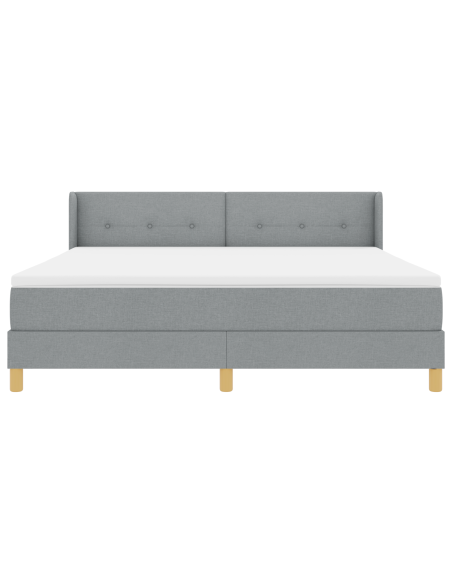 Letto con Rete a Molle con Materasso Grigio Chiaro 180x200 cm Tessuto