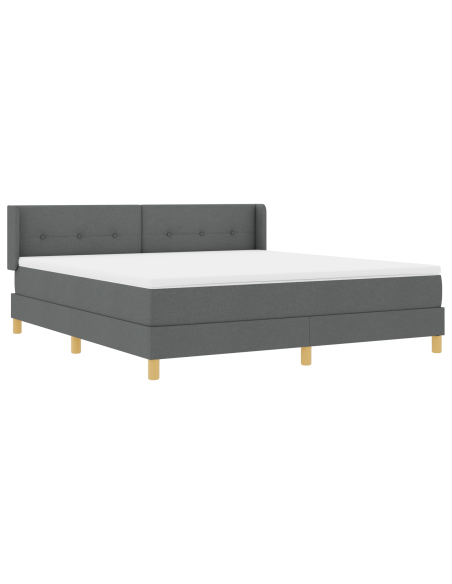 Letto con pediera e materasso grigio scuro 180x200 cm in tessuto