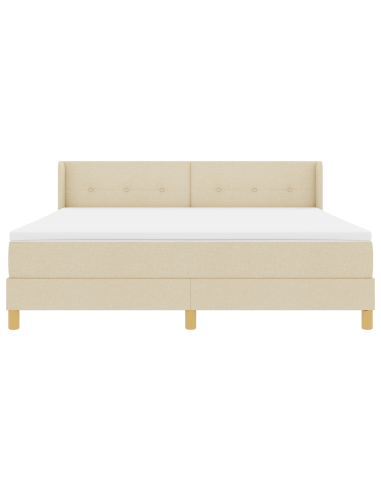 Letto a molle con materasso Crema 200 x 180 cm Poliestere