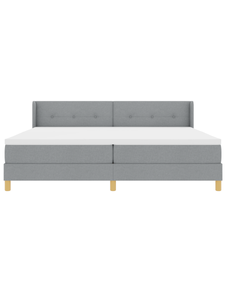 Letto con Box Spring e Materasso Grigio Chiaro 200x200 cm Fabrica