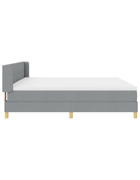 Letto con Box Spring e Materasso Grigio Chiaro 200x200 cm Fabrica