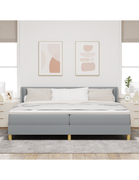 Letto con Box Spring e Materasso Grigio Chiaro 200x200 cm Fabrica