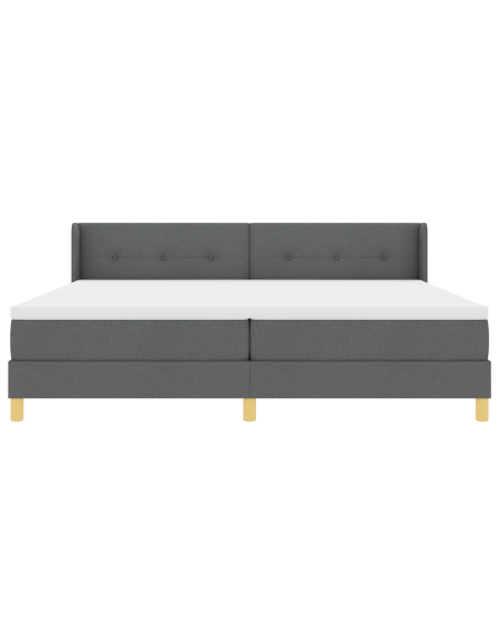 Letto con Box Spring e Materasso Grigio Scuro 200x200 cm Tessuto