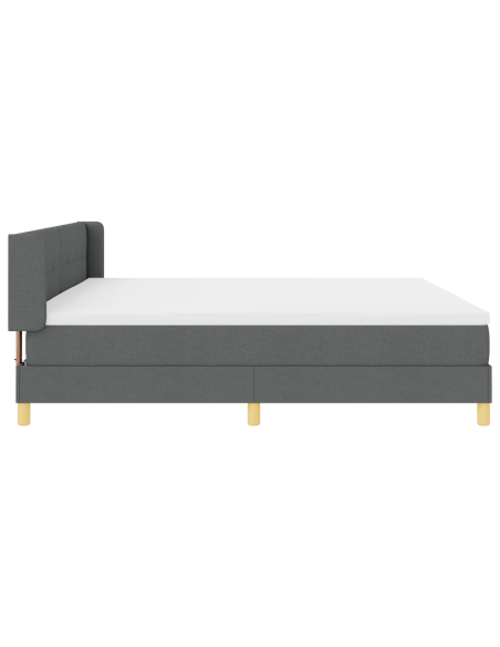 Letto con Box Spring e Materasso Grigio Scuro 200x200 cm Tessuto