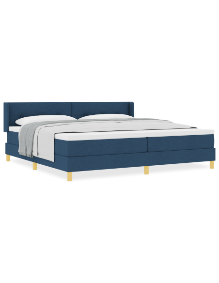 Letto a Molleggio con Materasso Blu 200x200 cm Tessuto
