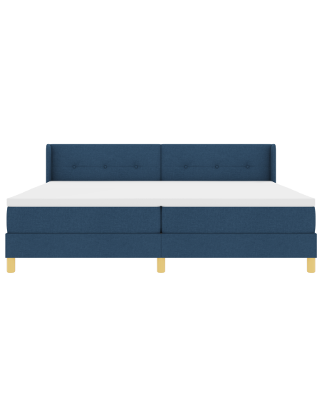 Letto a Molleggio con Materasso Blu 200x200 cm Tessuto