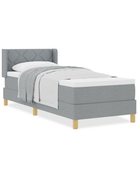 Letto a Box Spring  con Materasso Grigio Chiaro 80x200 cm Tessuto