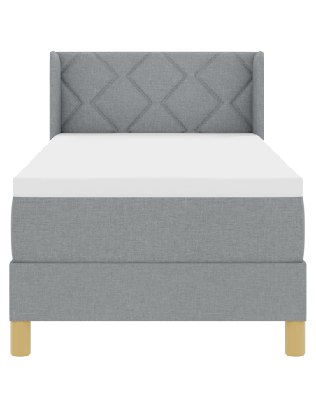 Letto a Box Spring  con Materasso Grigio Chiaro 80x200 cm Tessuto