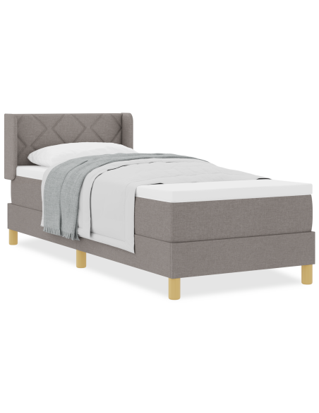 Letto con Box Spring e Materasso Tortora 80x200 cm TESSUTO