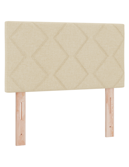 Letto con rete a molle e materasso panna 80x200 cm in tessuto