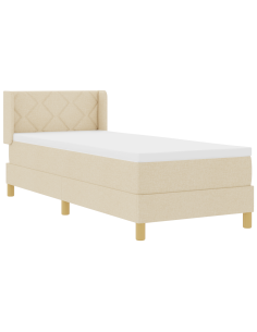 Letto a molle con materasso Crema 200 x 80 cm Poliestere 2