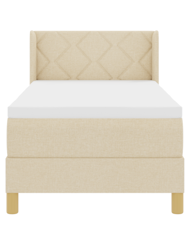 Letto a molle con materasso Crema 200 x 80 cm Poliestere