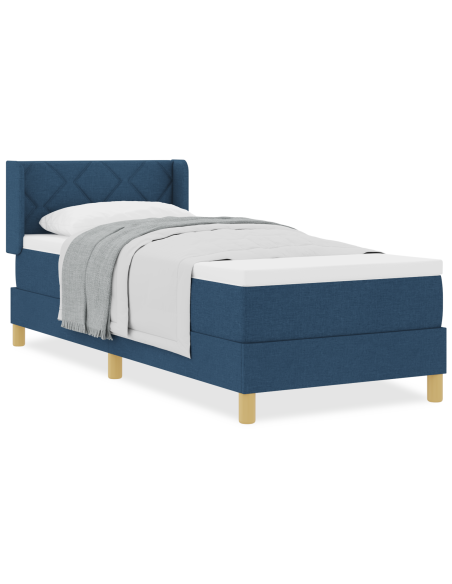 Letto a molle  con materasso blu 80x200 cm in tessuto