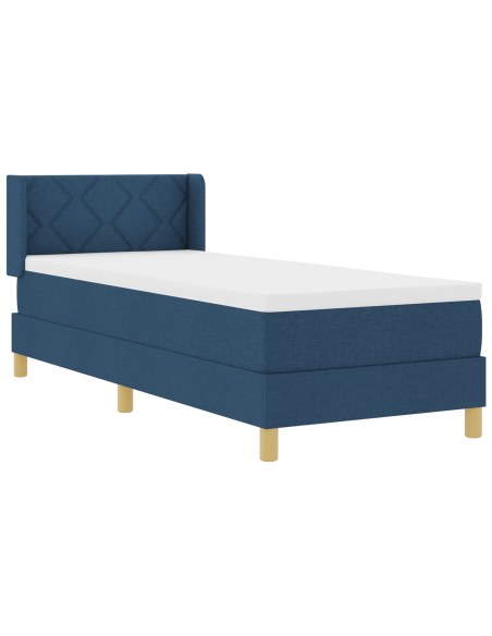 Letto a molle  con materasso blu 80x200 cm in tessuto
