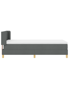Letto a molle con materasso Grigio scuro 200 x 90 cm Poliestere 2