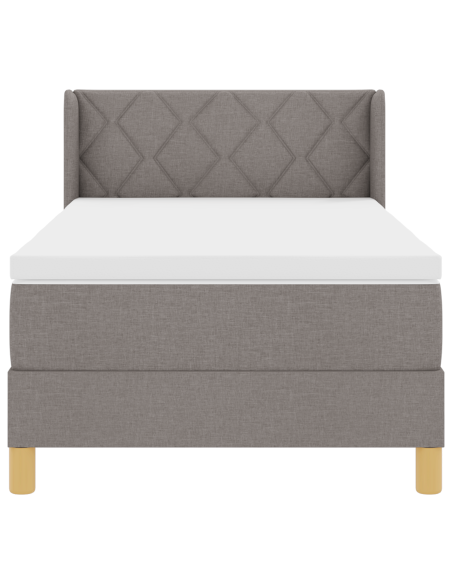 Letto con Rete a Molla e Materasso Tortora 90x200 cm Fabric