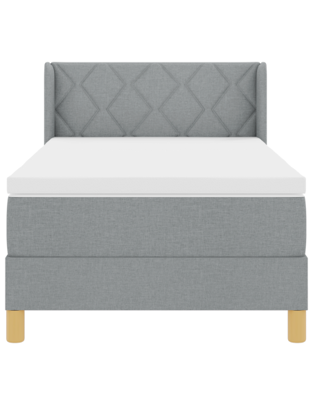 Letto a molle con materasso grigio chiaro 100x200 cm Tessuto