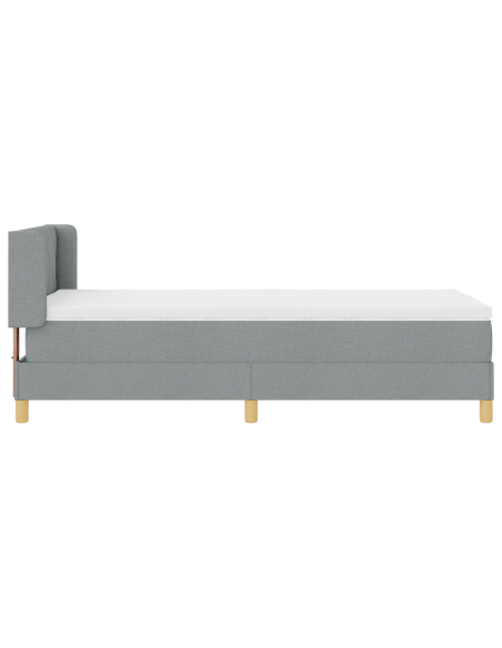 Letto a molle con materasso grigio chiaro 100x200 cm Tessuto