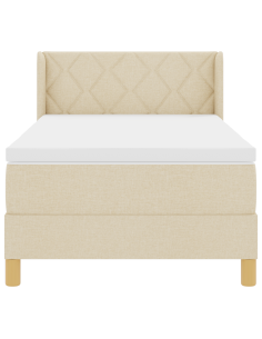 Letto a molle con materasso Crema 200 x 100 cm Poliestere