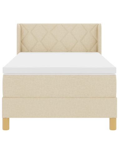 Letto a molle con materasso Crema 200 x 100 cm Poliestere