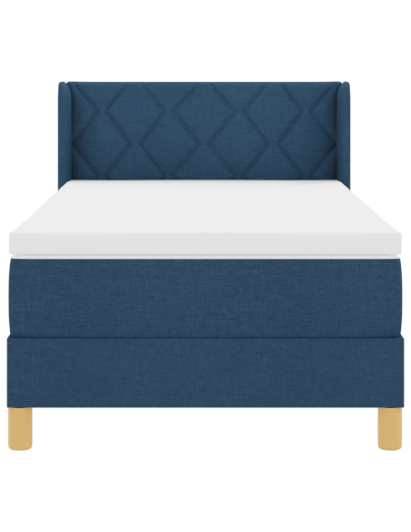Letto con Box Spring e Materasso Blu 100x200 cm Tessuto