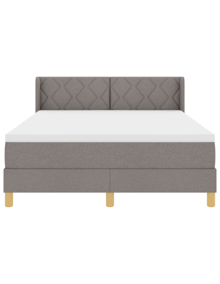 Letto a doghe con materasso tortora 140x190 cm in tessuto