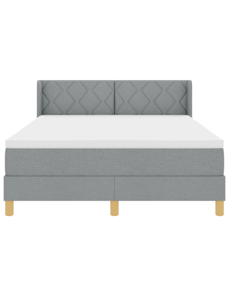 Letto con Box Spring e Materasso Grigio Chiaro 140x200 cm in Tessuto
