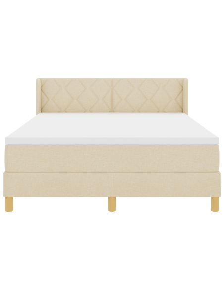 Letto a Box Spring con Materasso Panna 140x200 cm Tessuto