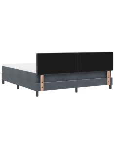 Letto a Sorgente LED con led Grigio scuro 180 x 200 cm Velluto 2