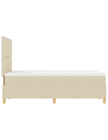 Letto a Sorgente LED con materasso Crema 120 x 200 cm Tessuto