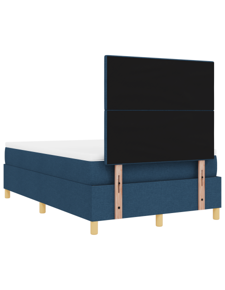 Letto a Molla con Materasso e LED Blu 120x200 cm in Tessuto