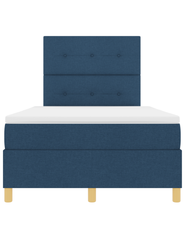 Letto a Sorgente LED con materasso Blu 120 x 200 cm Tessuto