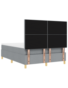 Letto a Sorgente LED Grigio chiaro 140 x 190 cm Tessuto 2