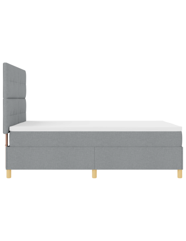 Letto a Sorgente LED Grigio chiaro 140 x 190 cm Tessuto