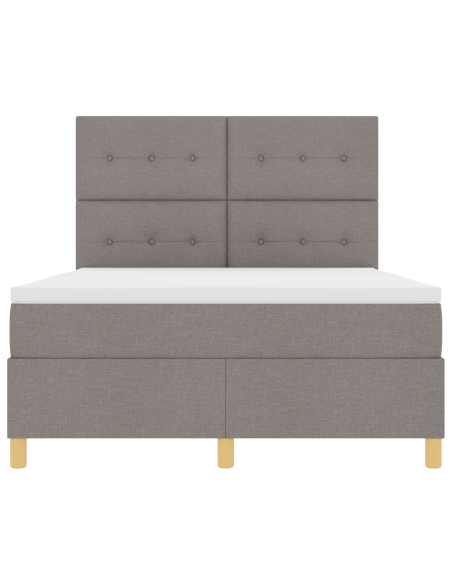 Letto a Box con Materasso e LED Tortora 140x190 cm Tessuto