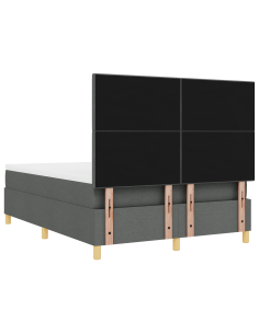 Letto a Sorgente LED Grigio scuro 140 x 200 cm Tessuto 2