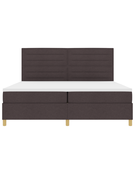 Letto a Box con Materasso e LED Marrone Scuro 200x200 cm Tessuto